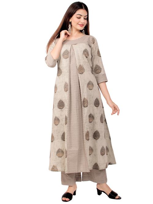 foil print kurta palazzo set - 17441497 - Standard Image - 1
