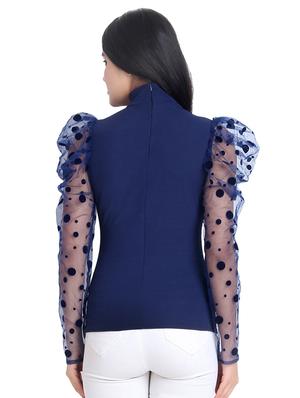 puff sleeves solid top - 17441525 - Standard Image - 3