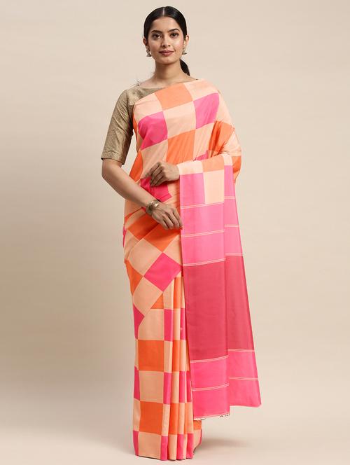 geometrical printed saree with blouse - 17441619 - Standard Image - 1