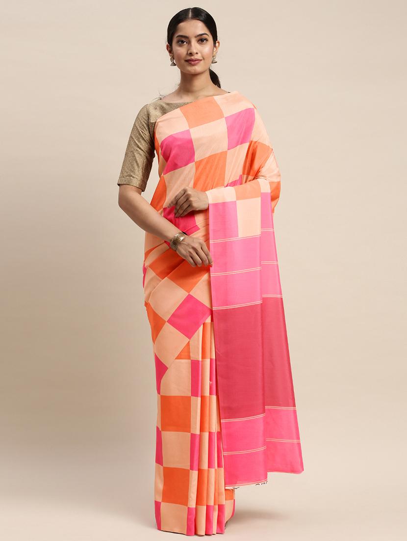 geometrical printed saree with blouse - 17441619 - Zoom Image - 1