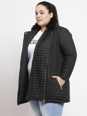 fur collar quilted jacket - 17441692 - Standard Image - 2