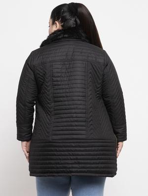 fur collar quilted jacket - 17441692 - Standard Image - 3