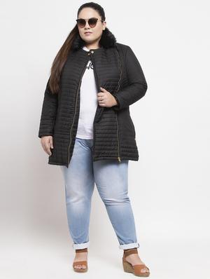 fur collar quilted jacket - 17441692 - Standard Image - 4