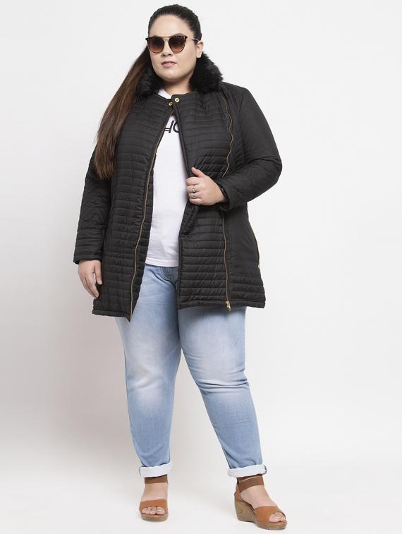fur collar quilted jacket - 17441692 - Zoom Image - 4