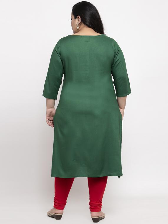 embroidered straight kurta - 17441731 - Zoom Image - 3