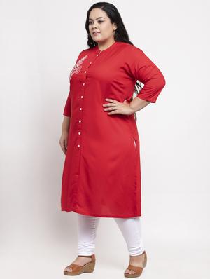 embroidered straight kurta - 17441732 - Standard Image - 2
