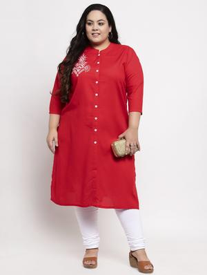 embroidered straight kurta - 17441732 - Standard Image - 4