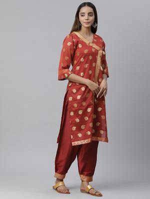 zari work unstitched suit - 17441843 - Standard Image - 2