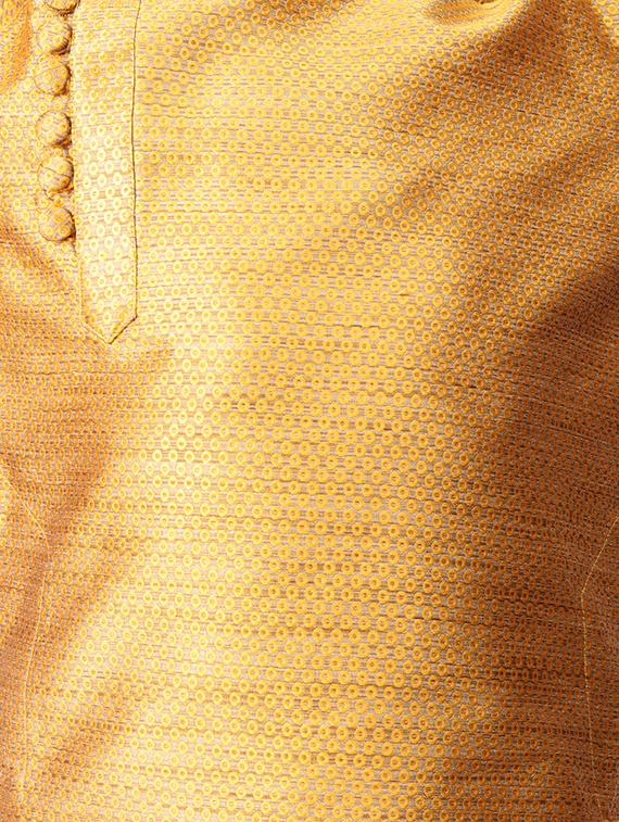 yellow silk kurta set - 17442061 - Zoom Image - 4