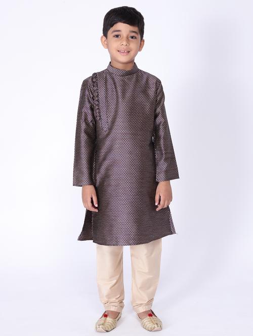 blue silk kurta set - 17442063 - Very Small Image - 1