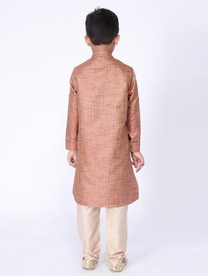 red silk kurta set - 17442070 - Standard Image - 3