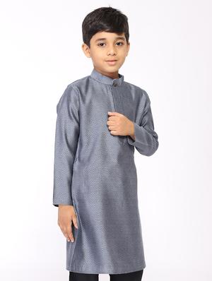 blue cotton kurta set - 17442072 - Standard Image - 2