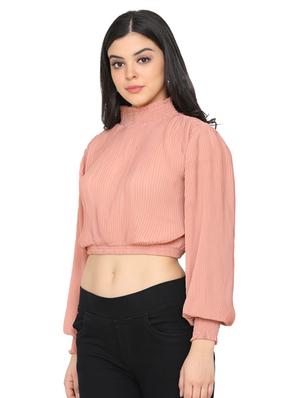 bishop sleeves open back top - 17442125 - Standard Image - 2