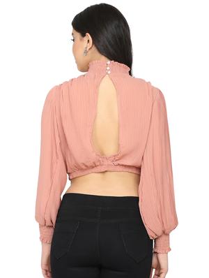 bishop sleeves open back top - 17442125 - Standard Image - 3