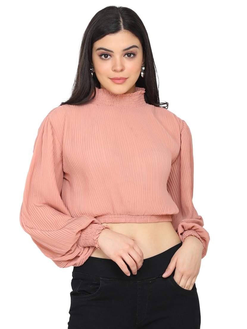 bishop sleeves open back top - 17442125 - Zoom Image - 1