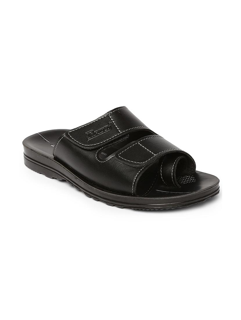 black synthetic & mesh slip on flip flops - 17442209 - Zoom Image - 1
