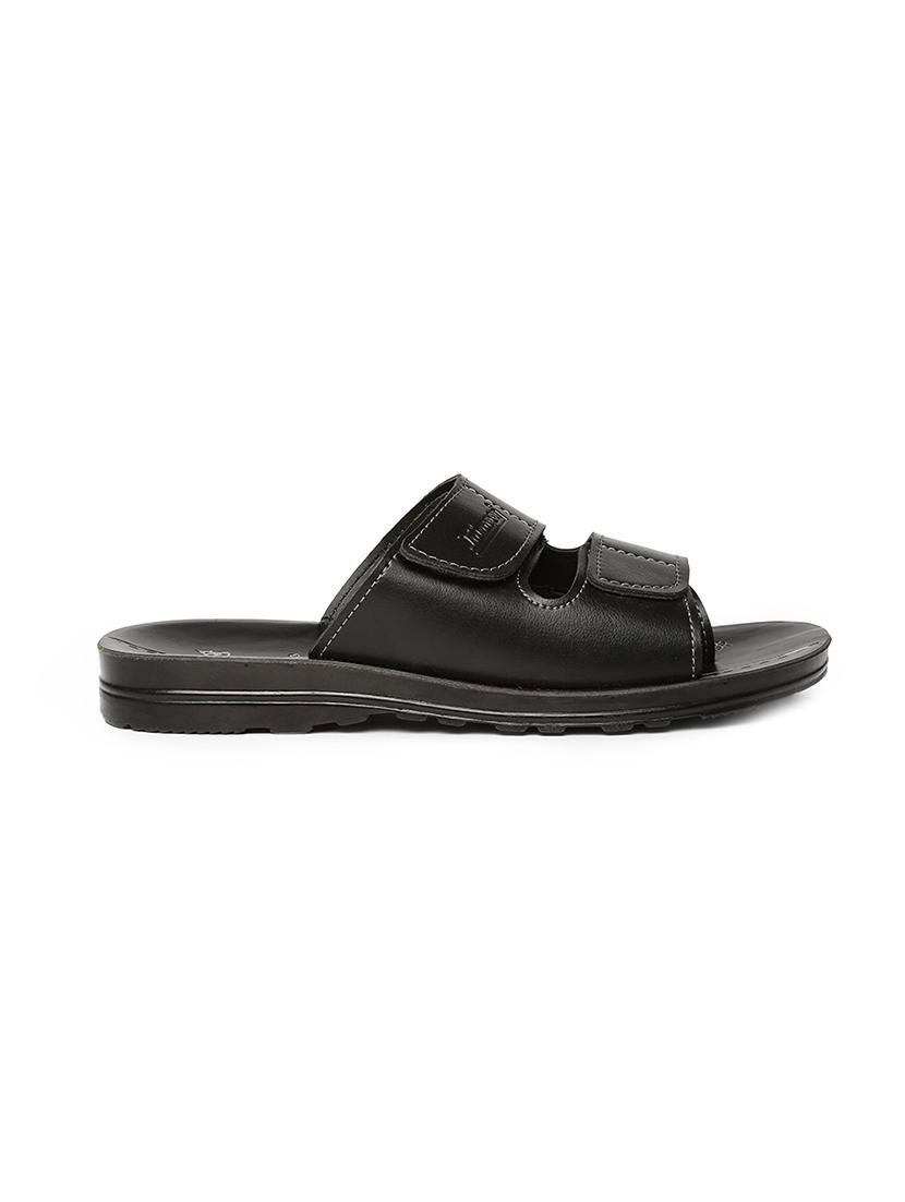 black synthetic & mesh slip on flip flops - 17442209 - Zoom Image - 2