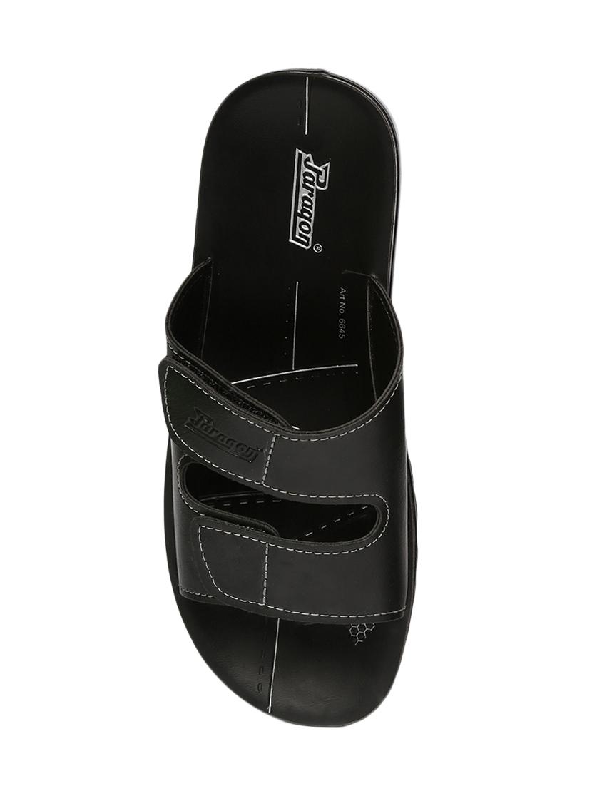 black synthetic & mesh slip on flip flops - 17442209 - Zoom Image - 4