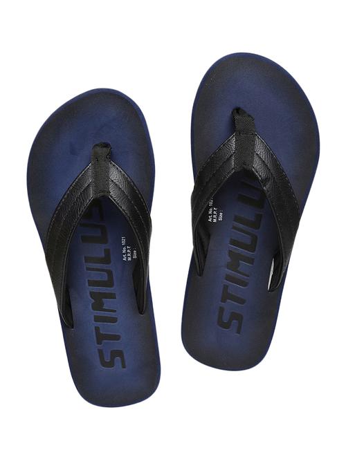 blue leatherette toe separator flip flops - 17442252 - Standard Image - 1