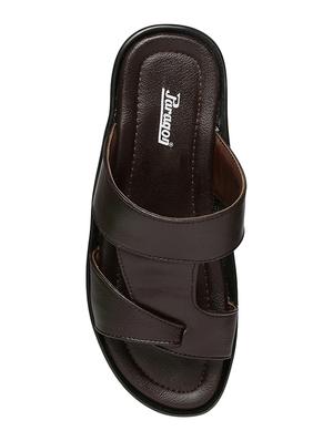 brown synthetic & mesh slip on flip flops - 17442266 - Standard Image - 4