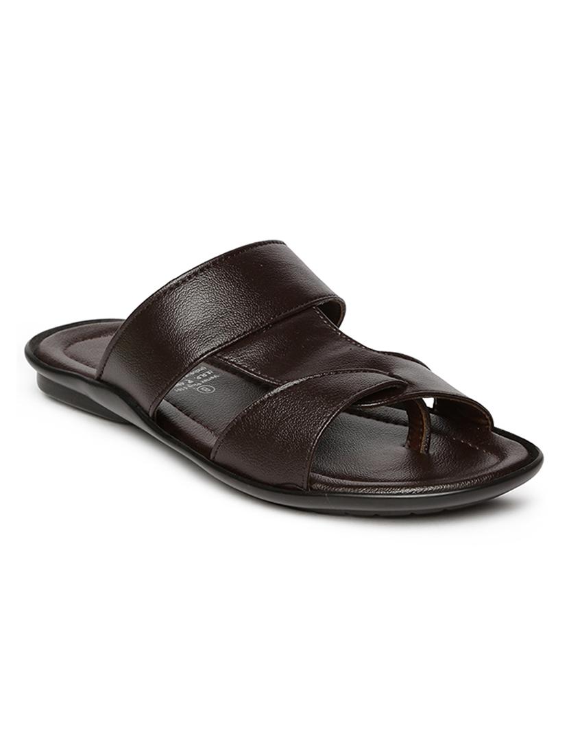 brown synthetic & mesh slip on flip flops - 17442266 - Zoom Image - 3