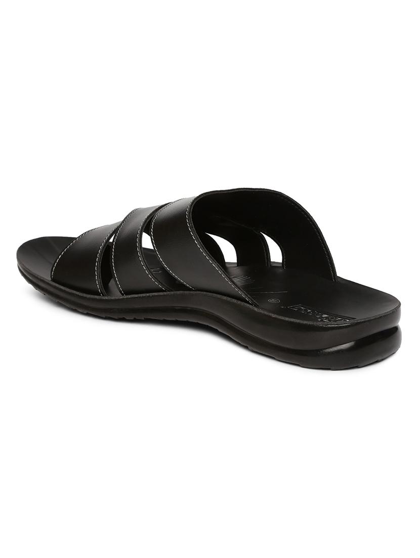 black synthetic & mesh slip on flip flops - 17442267 - Zoom Image - 3