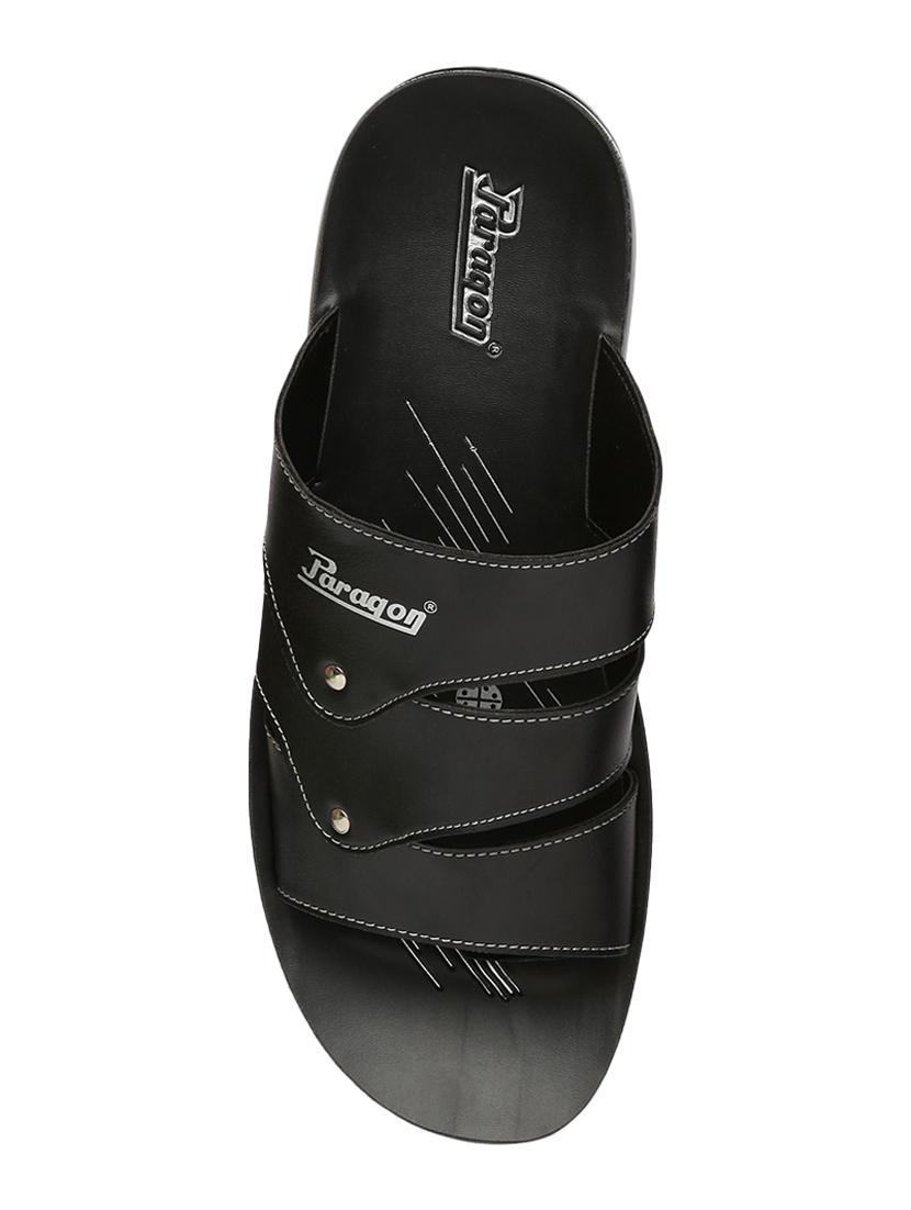 black synthetic & mesh slip on flip flops - 17442267 - Zoom Image - 4