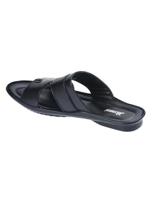 black synthetic & mesh slip on flip flops - 17442274 - Standard Image - 3