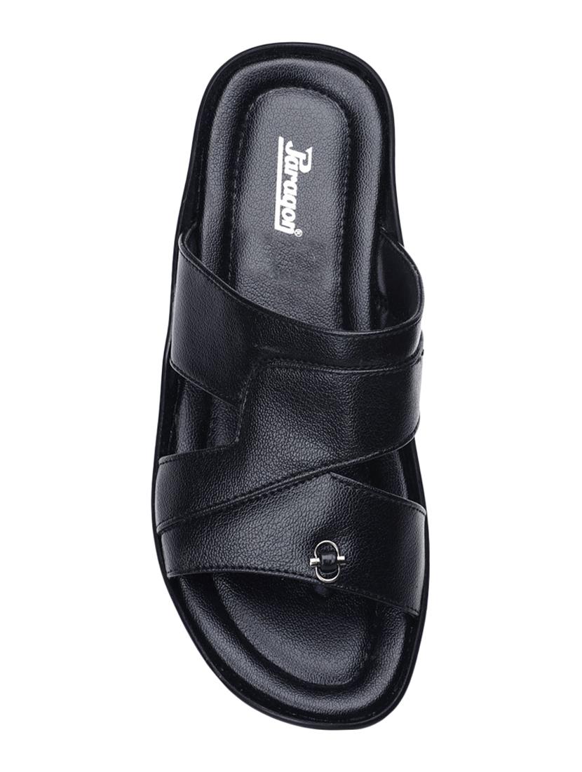 black synthetic & mesh slip on flip flops - 17442274 - Zoom Image - 4