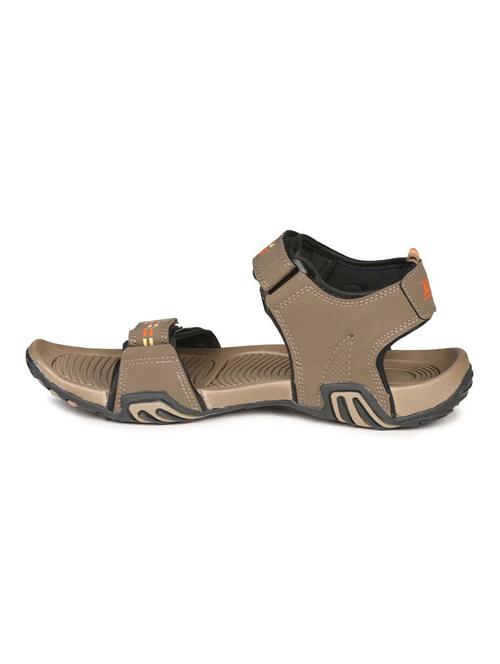 brown leatherette back strap floaters - 17442333 - Standard Image - 1