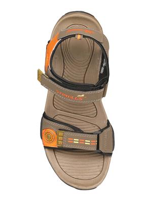 brown leatherette back strap floaters - 17442333 - Standard Image - 4