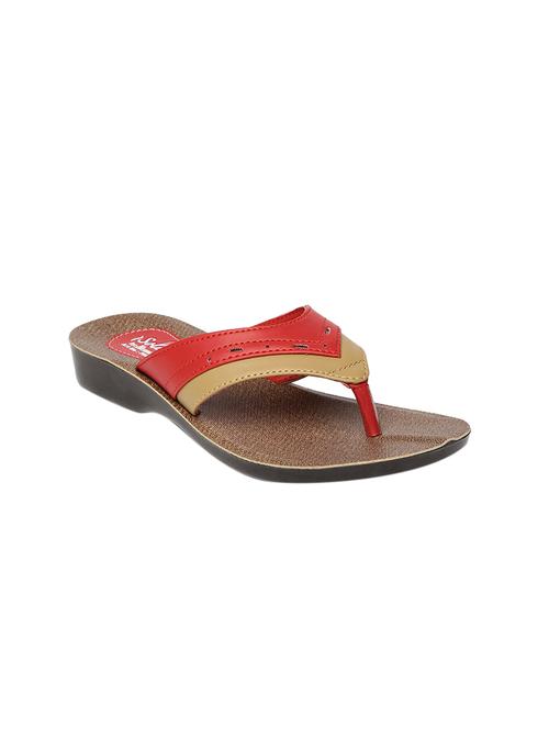 red leatherette flip flops - 17442543 - Standard Image - 1