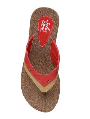 red leatherette flip flops - 17442543 - Standard Image - 4