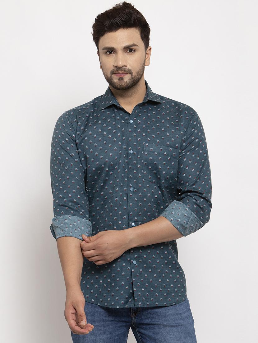 blue printed casual shirt - 17442578 - Zoom Image - 1