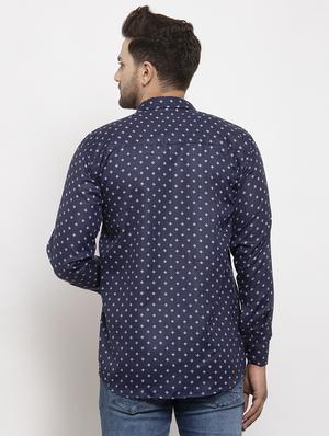 blue printed casual shirt - 17442583 - Standard Image - 3