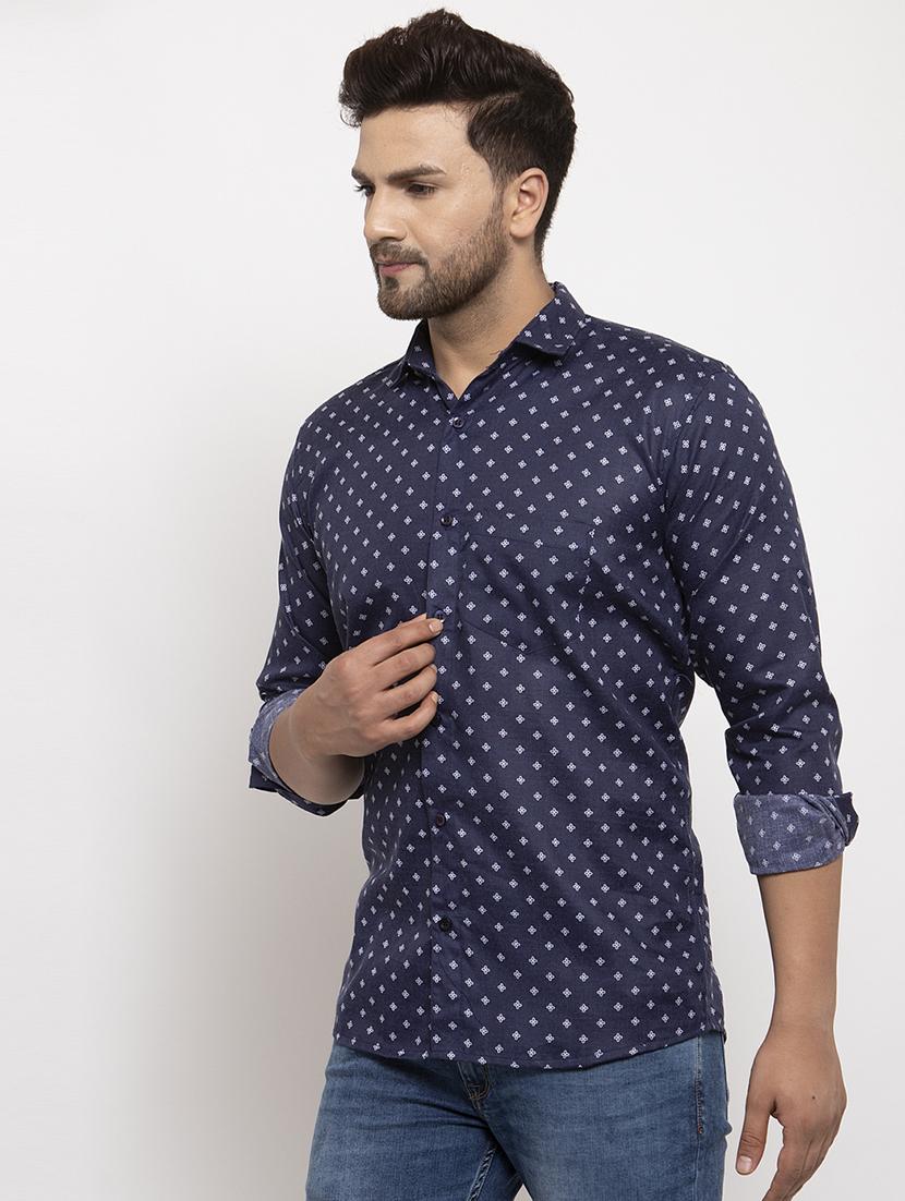 blue printed casual shirt - 17442583 - Zoom Image - 2
