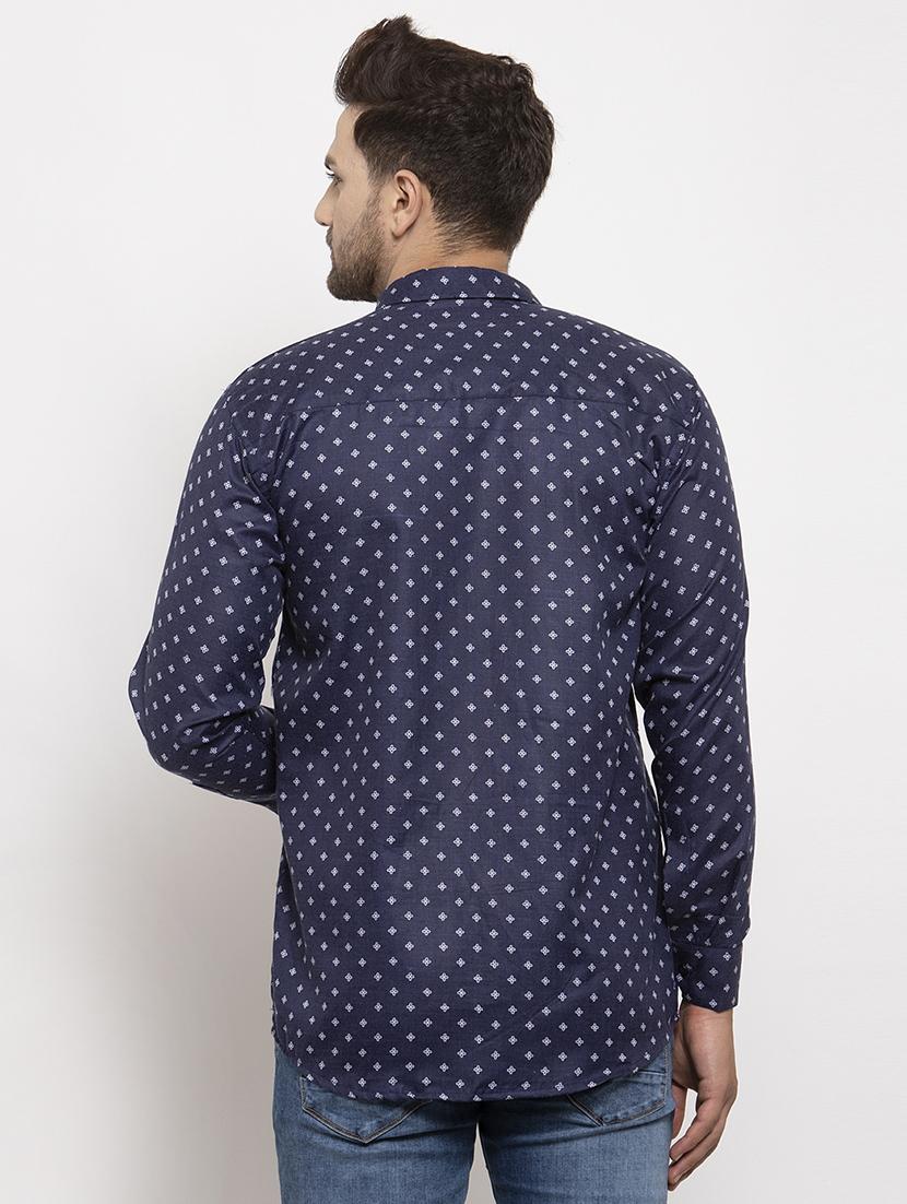 blue printed casual shirt - 17442583 - Zoom Image - 3