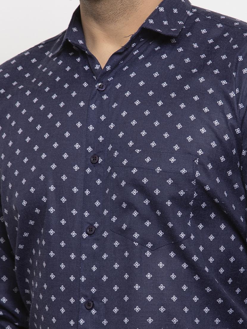 blue printed casual shirt - 17442583 - Zoom Image - 5
