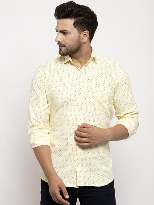 yellow printed casual shirt - 17442587 - Standard Image - 1