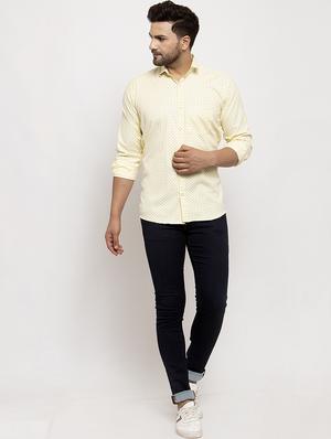 yellow printed casual shirt - 17442587 - Standard Image - 4