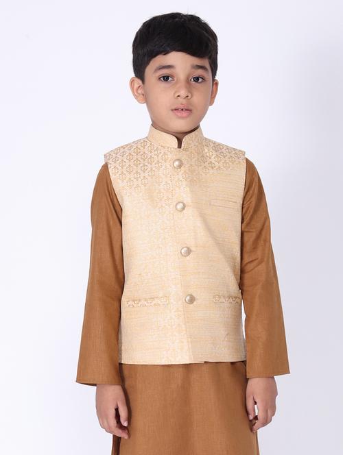 stand collar nehru jacket - 17442974 - Standard Image - 1