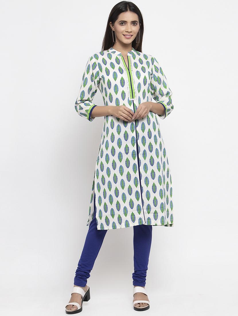 printed straight kurta - 17443101 - Zoom Image - 1
