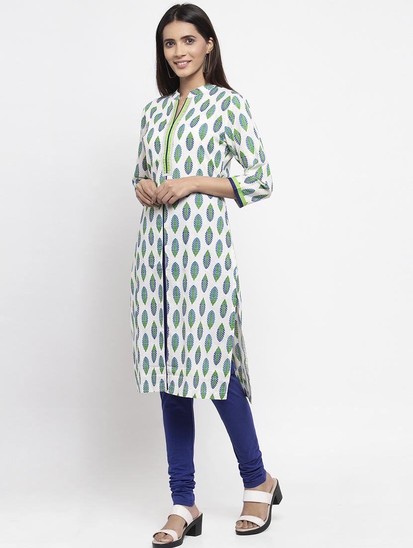printed straight kurta - 17443101 - Zoom Image - 2