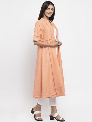 lace detailed solid a-line kurta - 17443109 - Standard Image - 2