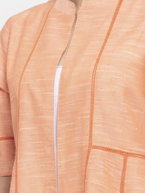 lace detailed solid a-line kurta - 17443109 - Standard Image - 4
