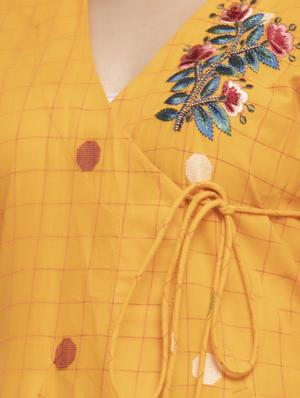 checkered angrakha kurta - 17443113 - Standard Image - 4