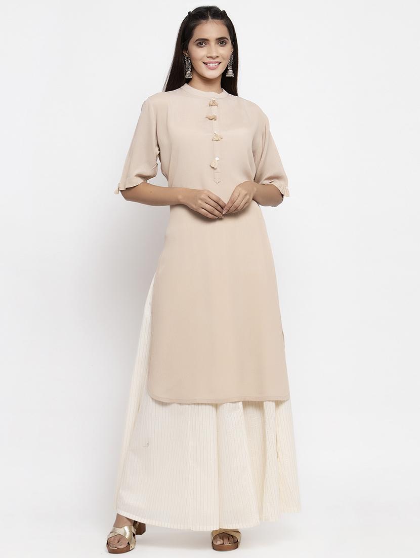 solid straight kurta - 17443124 - Zoom Image - 1