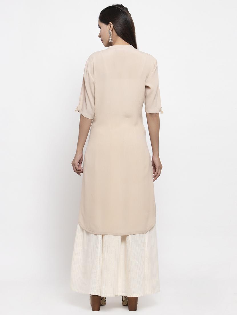 solid straight kurta - 17443124 - Zoom Image - 3