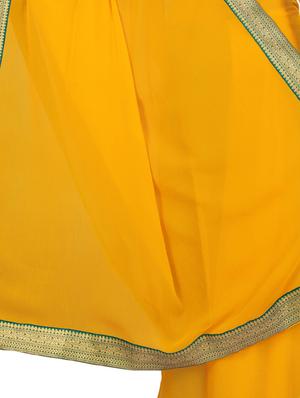 solid bordered saree with blouse - 17443838 - Standard Image - 5