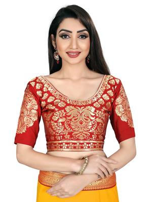 solid bordered saree with blouse - 17443842 - Standard Image - 3